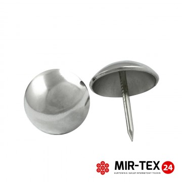 Gładka pinezka chrom 19 mm - 20 sztuk KP 4004