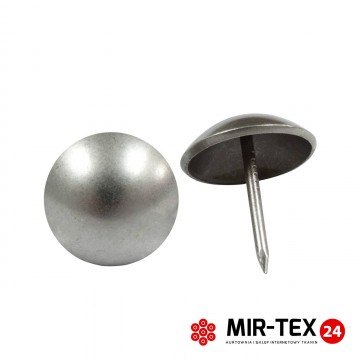 Gładka pinezka srebrny mat 11,3 mm - 75 sztuk KP 4012