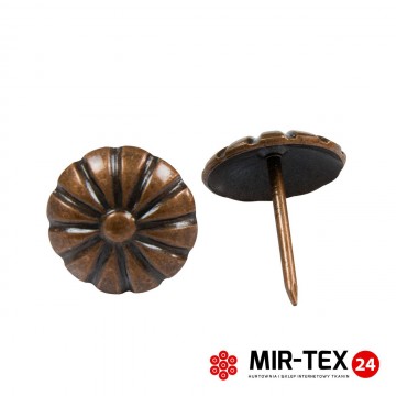 Pinezka kwiatek miedź 11,3 mm - 75 sztuk KP 4092