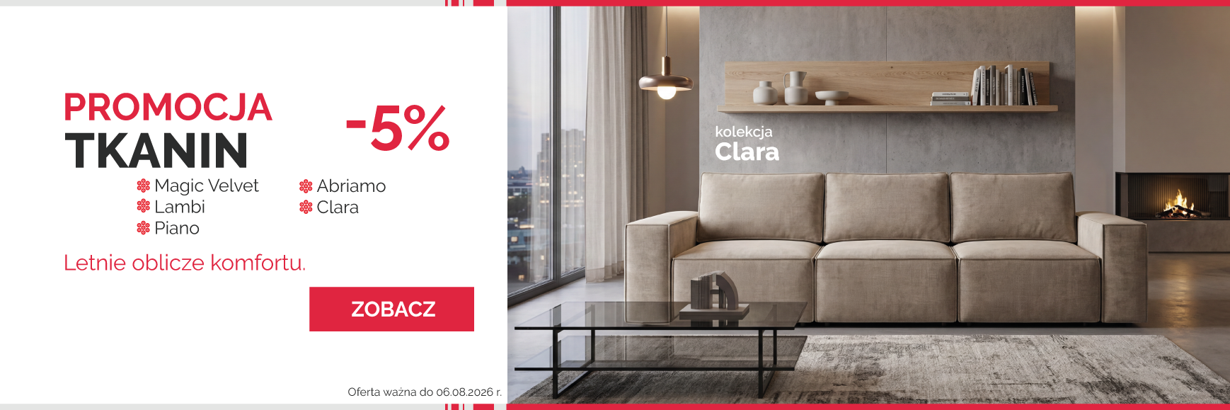 Tkaniny, które kreują wnętrza -5% na wybrane tkaniny