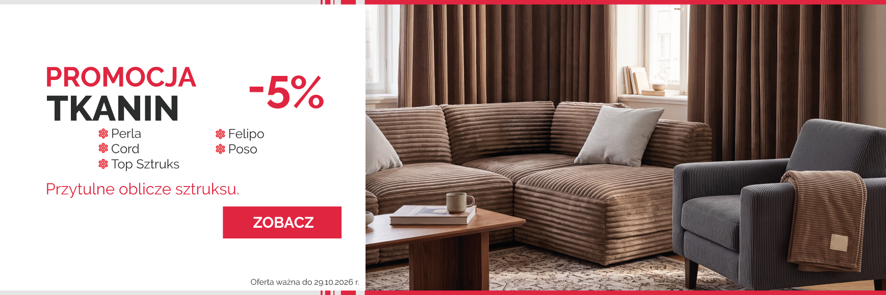 Przytulne oblicze sztruksu -5% na wybrane tkaniny
