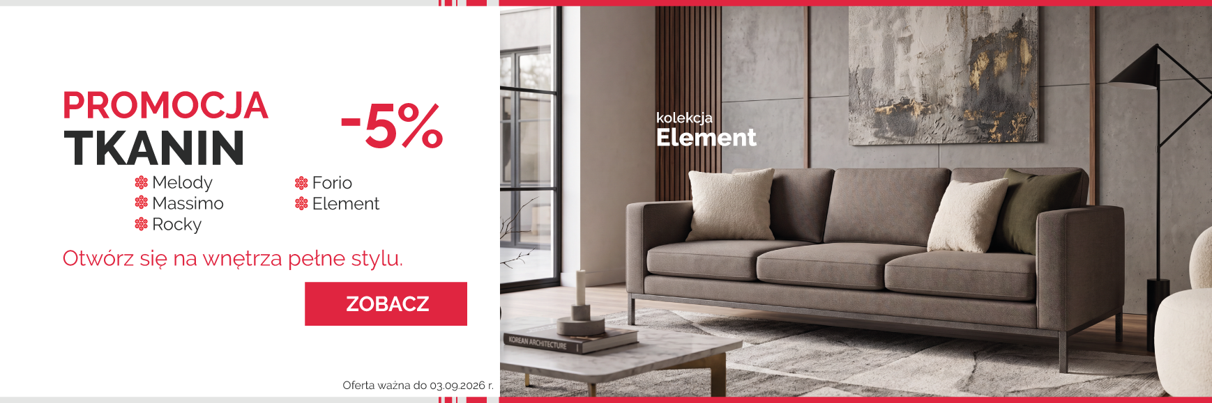 Otwórz się na wnętrza pełne stylu -5% na wybrane tkaniny